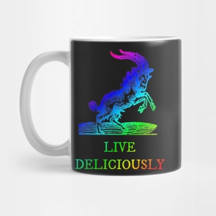 Live Deliciously Rainbow Mug